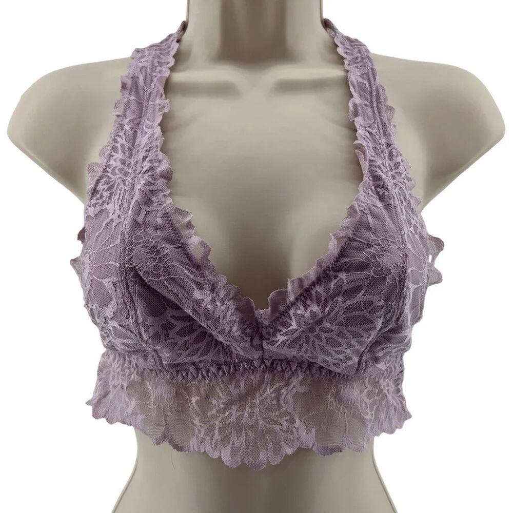 Victoria's Secret PINK Lavender Lace Unpadded Pullover Bralette Small